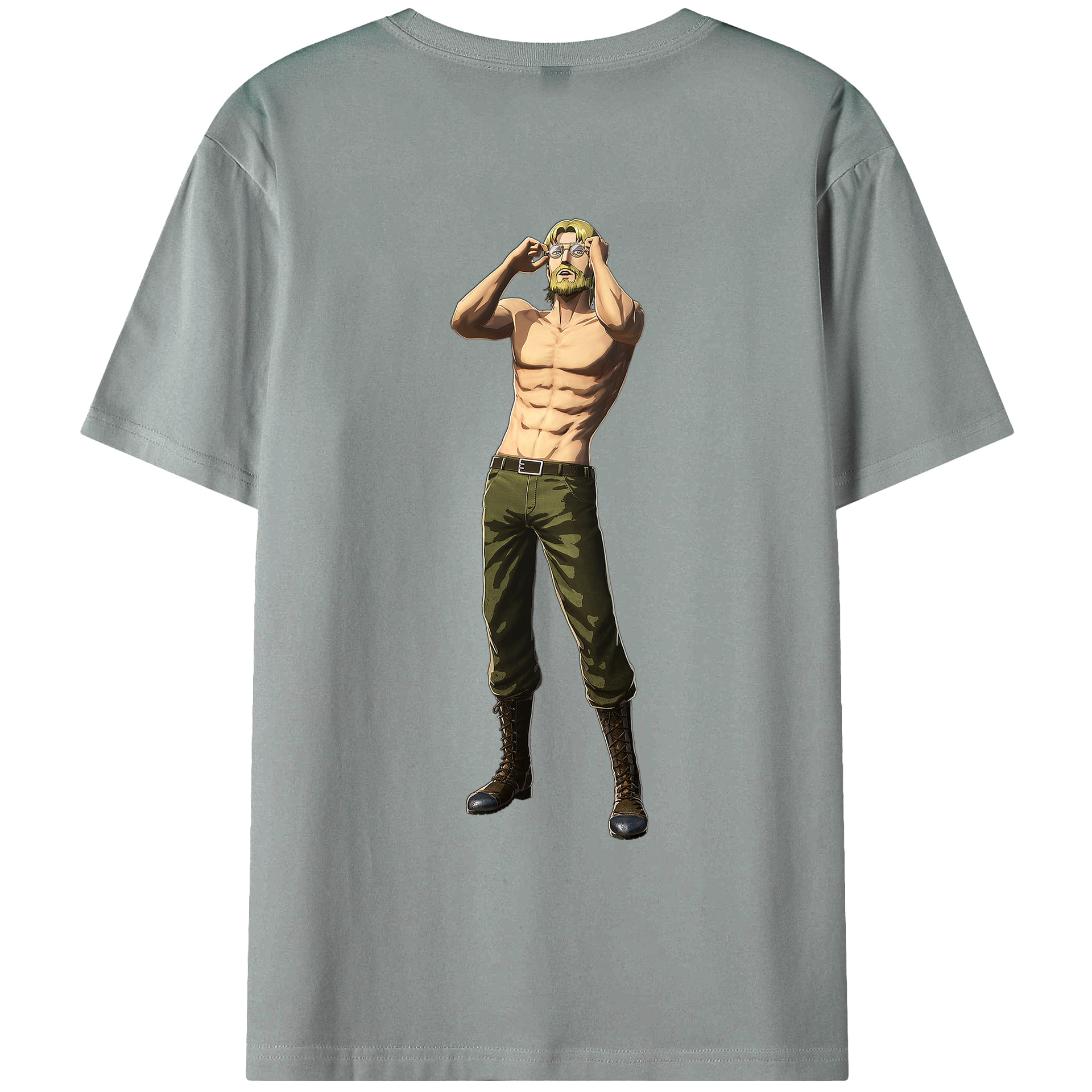 （画像用） 進撃の巨人 Attack on Titan 綿100％ メンズ半袖Tシャツ（バックプリント） 通気性